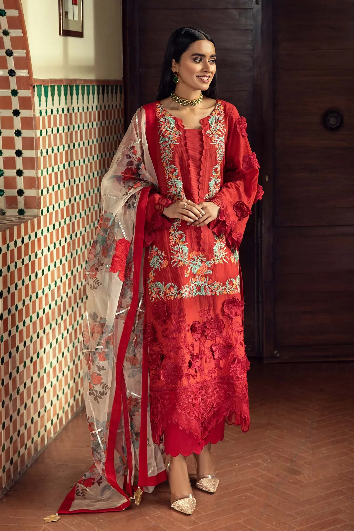 3-Pc Embroidered Unstitched Signature Eid Collection ED21-08