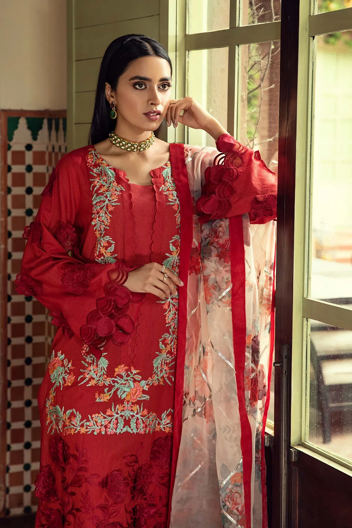 3-Pc Embroidered Unstitched Signature Eid Collection ED21-08