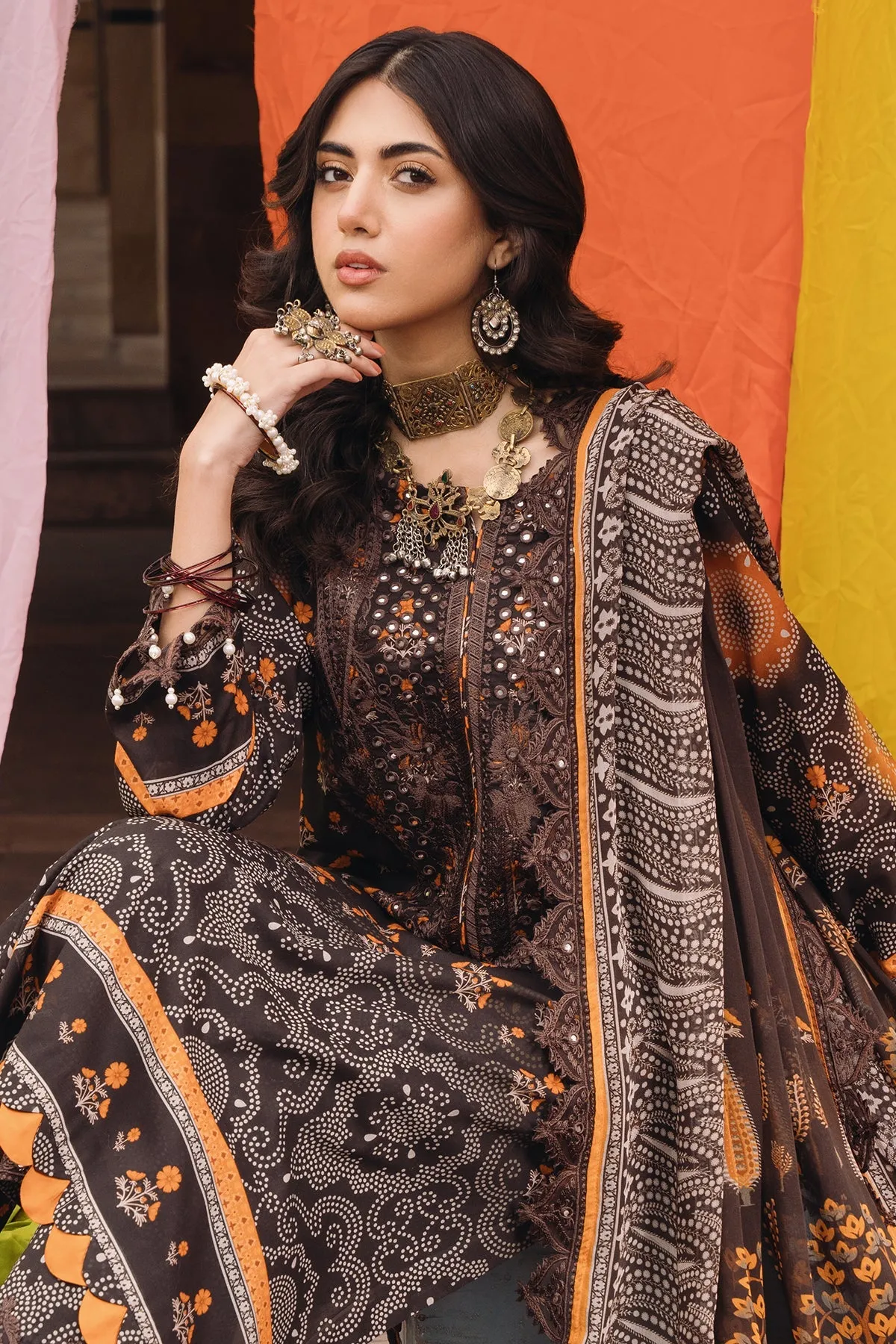 3-PC Unstitched Chunri Embroidered Lawn Collection CH4-10