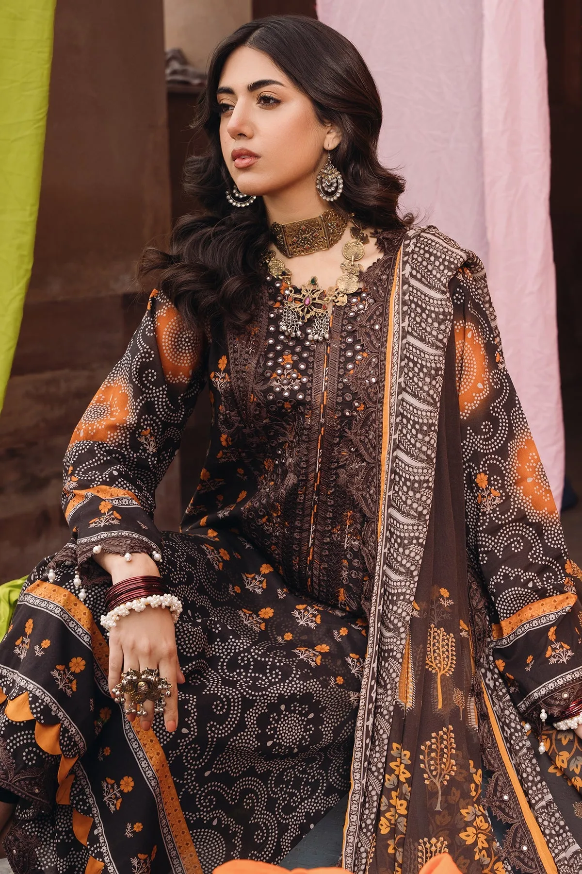 3-PC Unstitched Chunri Embroidered Lawn Collection CH4-10