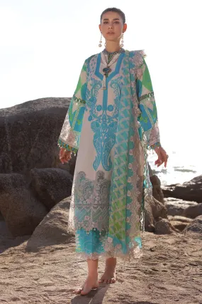 3-PC Unstitched Printed Lawn Shirt with Embroidered Chiffon Dupatta and Trouser AN4-05