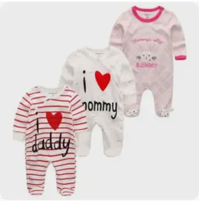 3pc Kiddie Zoom Unisex Long Sleeve Rompers 6-9m X1920117