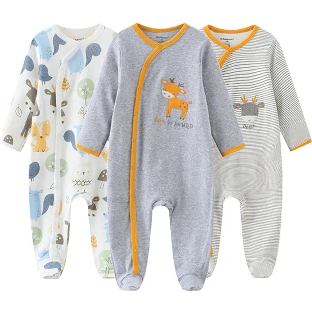 Baby Rompers Newborn Girls&Boys 100%Cotton Clothes of Long Sheeve 1/2/3Piece Infant Clothing Pajamas Overalls Cheap X3132934