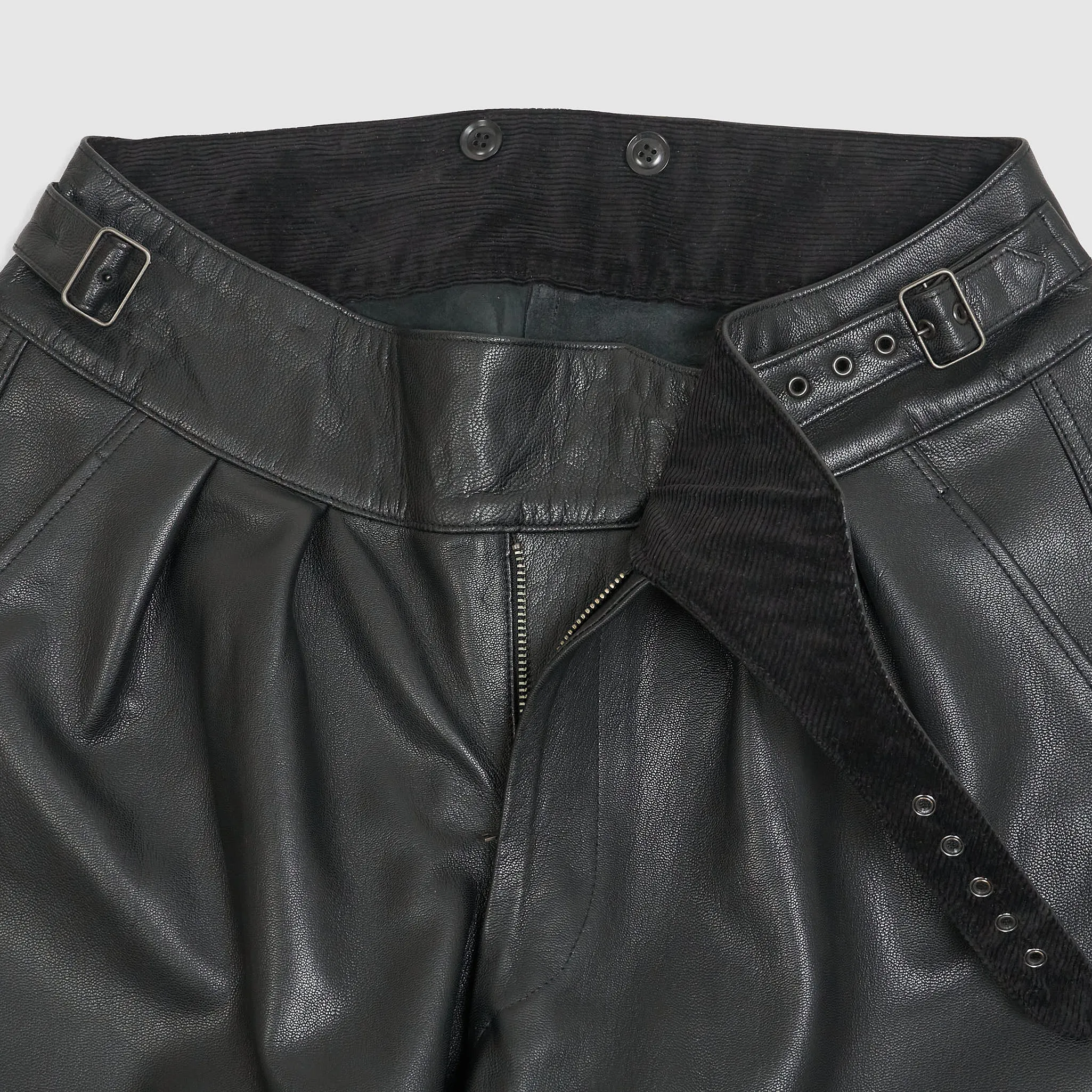 Black Sign Oiled Leather Sheriff Breeches