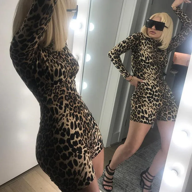 Cheetah Print Sexy Rompers Bodysuit