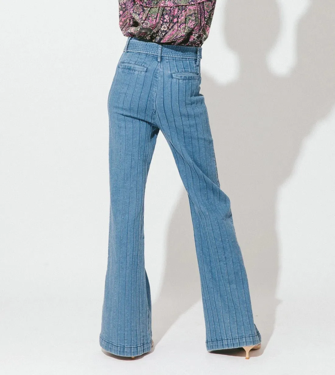 Cleobella Lachlan Pintuck Pant in Denim