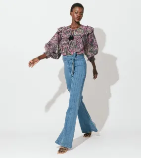 Cleobella Lachlan Pintuck Pant in Denim