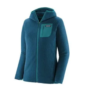 Donna Patagonia R1 Air Felpa con cappuccio a zip intera (Lagom Blue) in pile