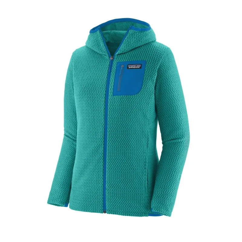 Donna Patagonia R1 Air Felpa con cappuccio a zip intera (Subtidal Blue) in pile