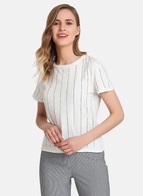 Embellished Stripe Detail T-Shirt