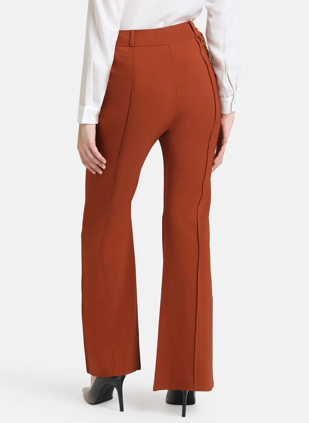 Flared Trouser With Chain Detail