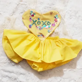 Funfetti Love Romper in Yellow