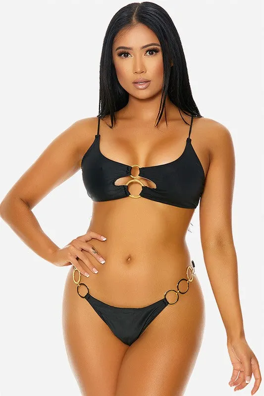 Gold Multi Ring 2 Piece Bikini