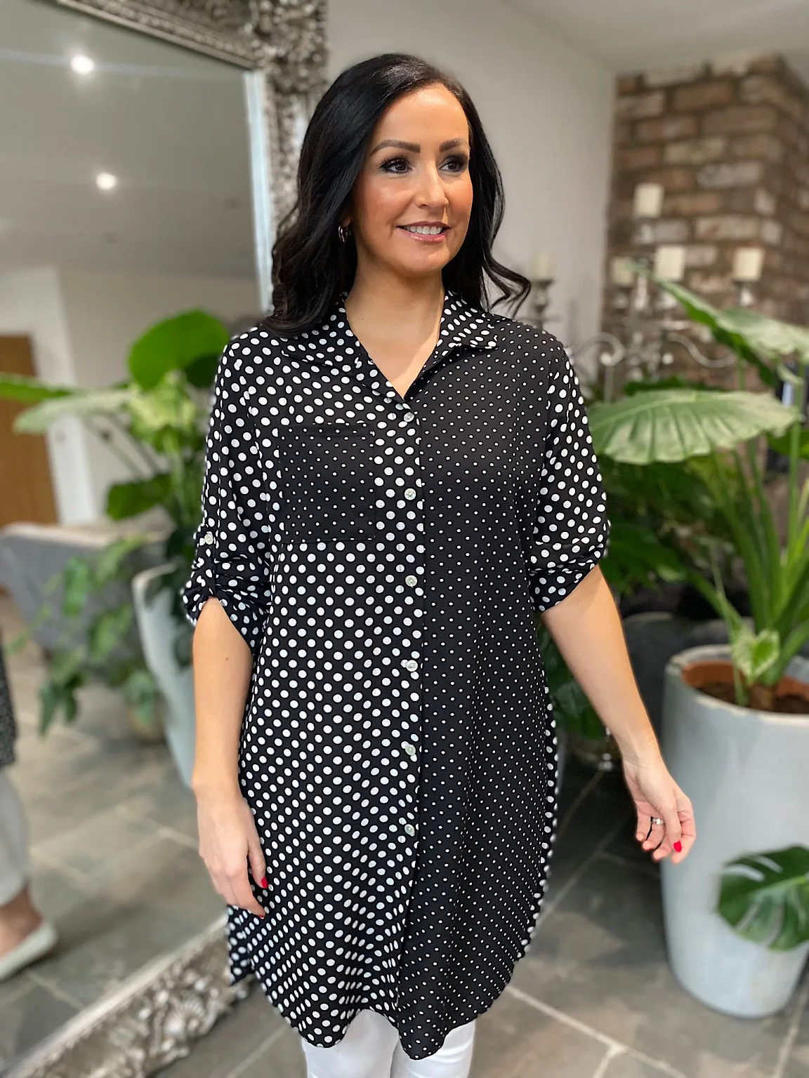 Monochrome Multi Polka Dot Blouse Elodie