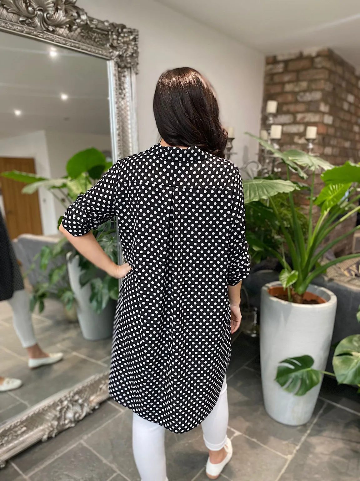 Monochrome Multi Polka Dot Blouse Elodie