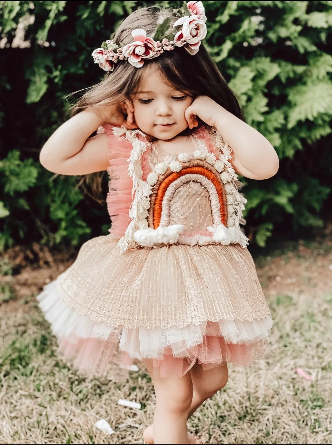 Muted Rainbow Whimsical Romper