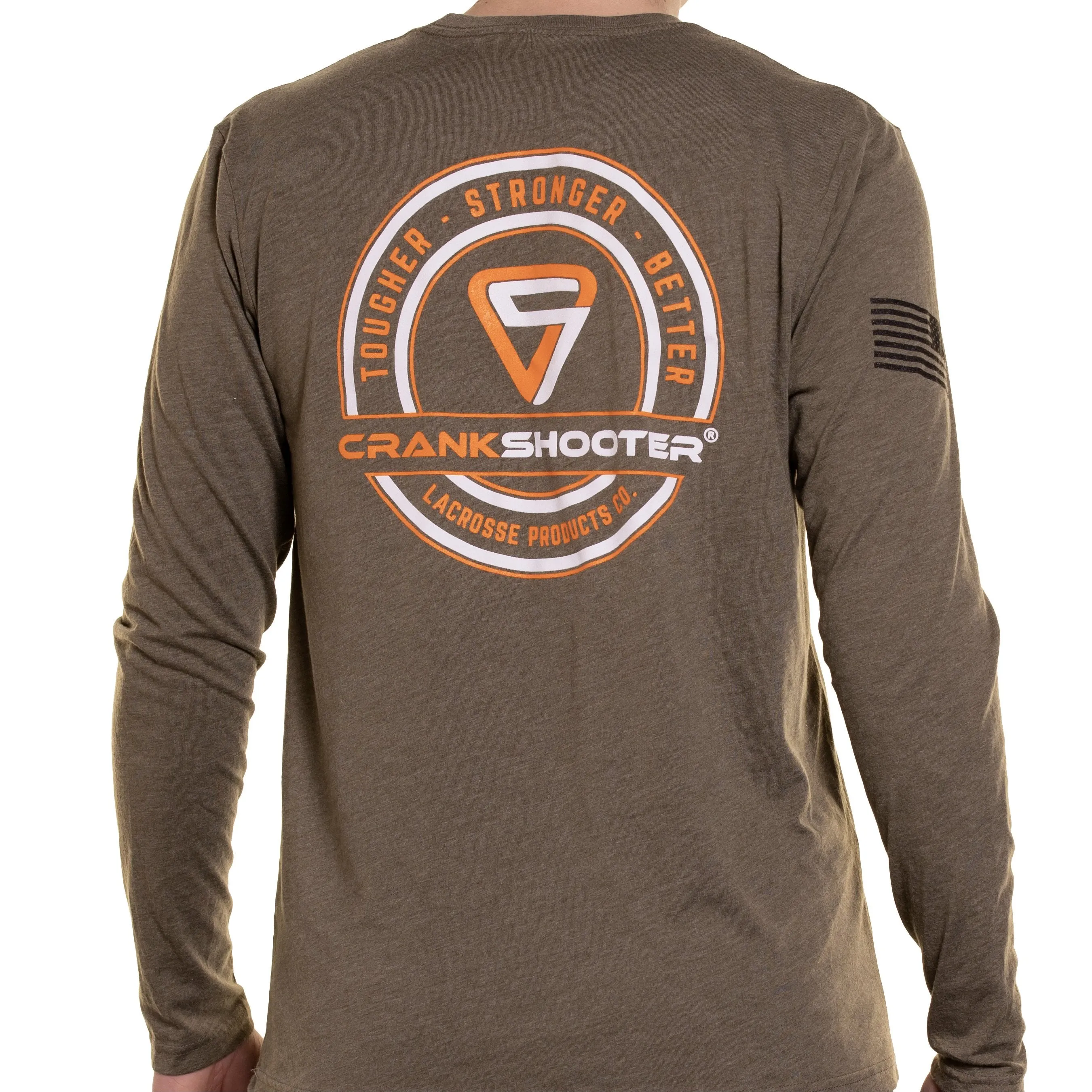 NEW! CrankShooter Lacrosse Products Long Sleeve T Shirt, Green, Blend Material - Made in the USA - FREE SHIPPING