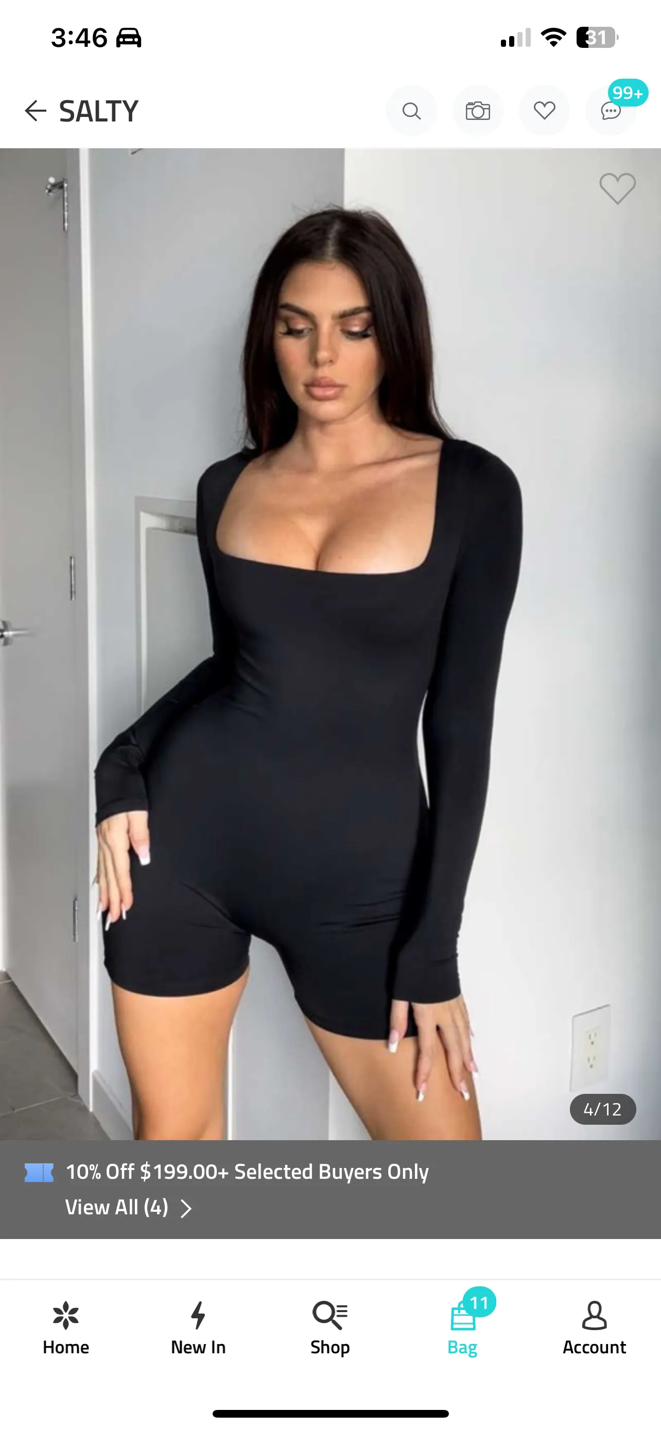 Nicole Square Neck Long Sleeve Romper