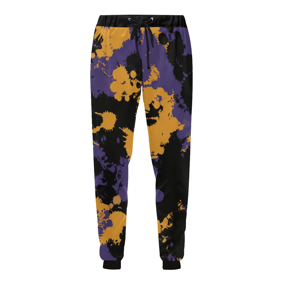 Purple Gold and Black Legends Paint Splatter Men's Big & Tall All Over Print Jogger Sweatpants