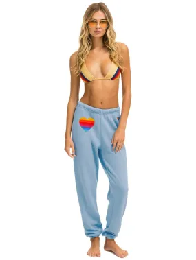 Rainbow Heart Stitch Sweatpants - Ice