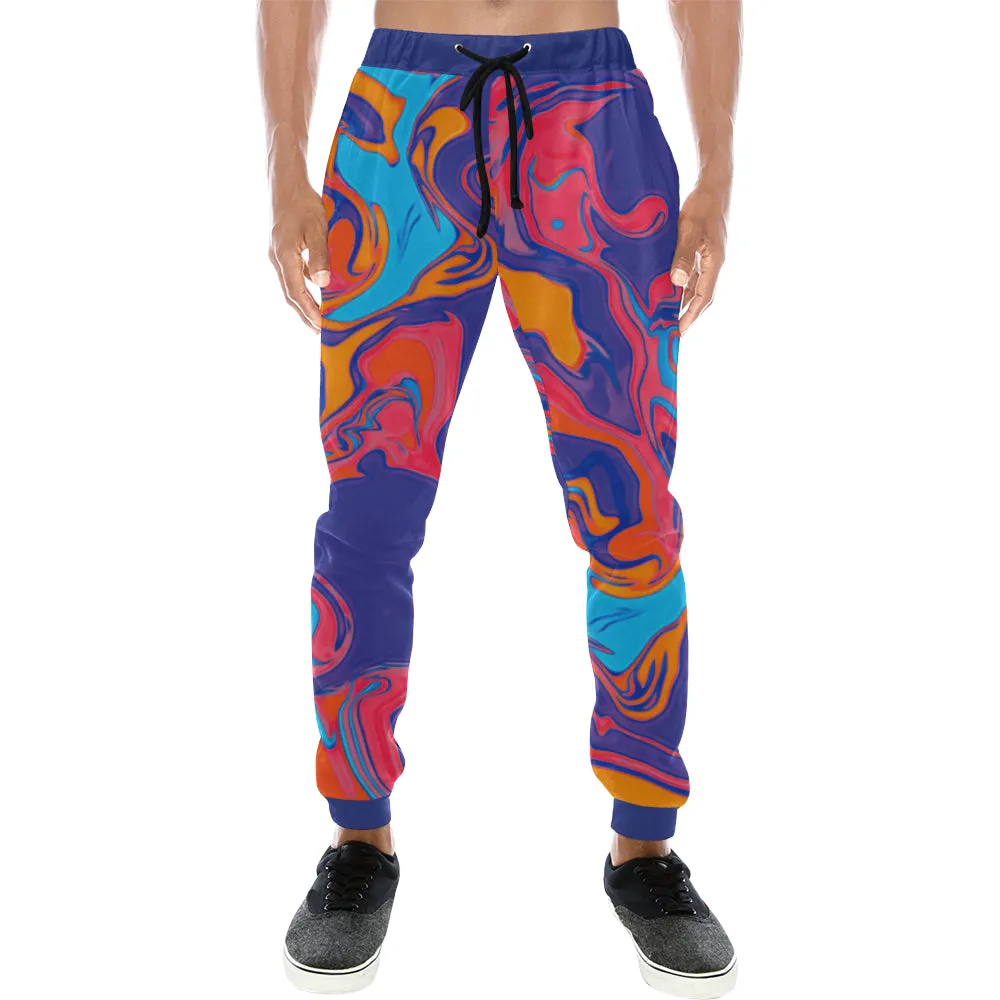 Slurpee Spill Psychedelic All Over Print Light-Weight Men's Jogger Sweatpants (Non Fleece Lined)