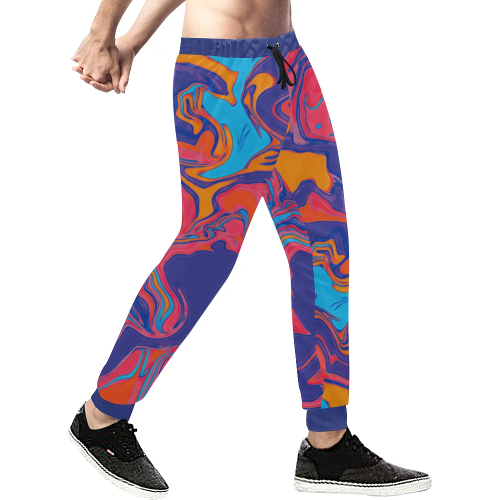 Slurpee Spill Psychedelic All Over Print Light-Weight Men's Jogger Sweatpants (Non Fleece Lined)