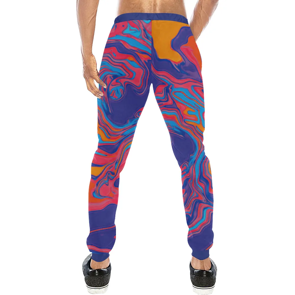 Slurpee Spill Psychedelic All Over Print Light-Weight Men's Jogger Sweatpants (Non Fleece Lined)