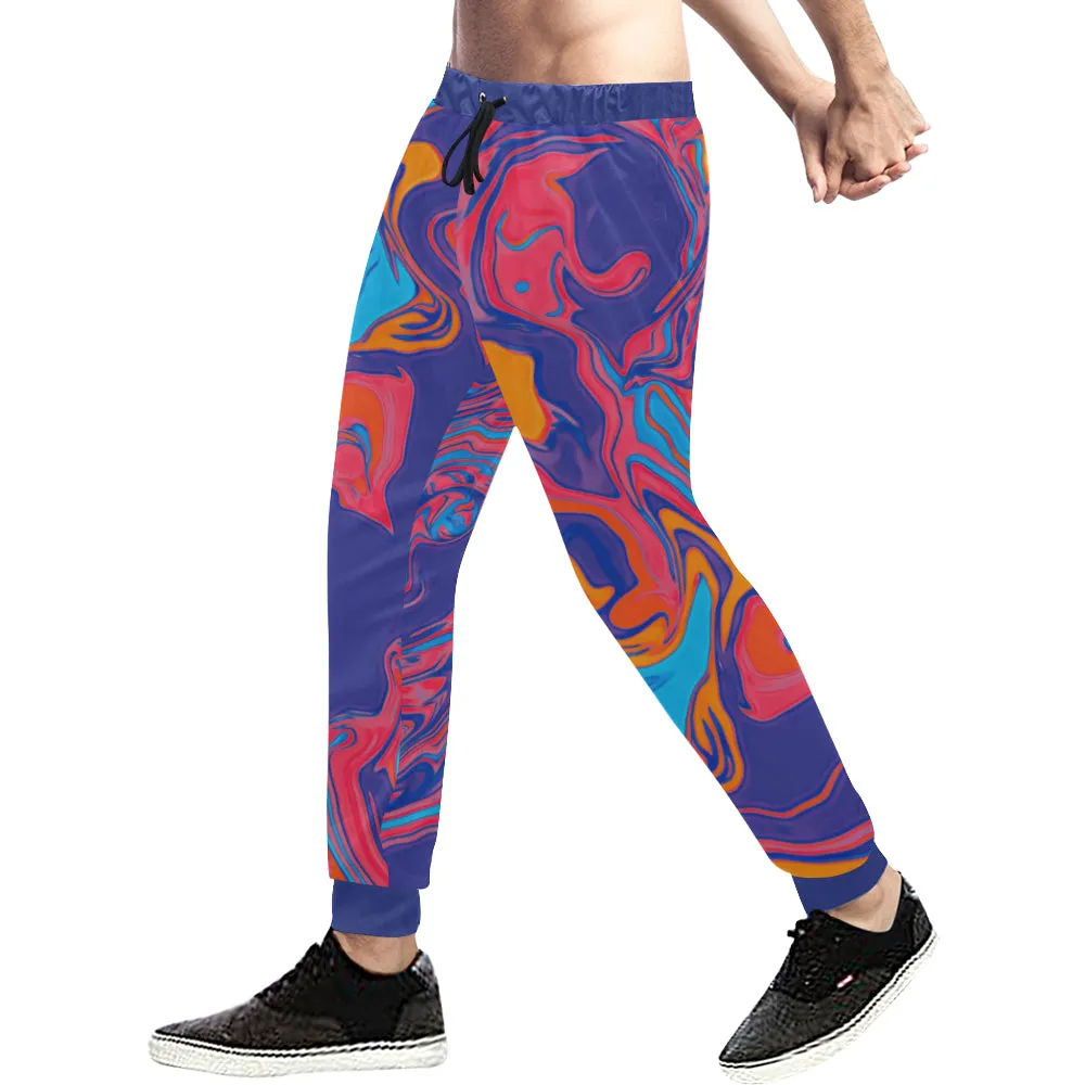 Slurpee Spill Psychedelic All Over Print Light-Weight Men's Jogger Sweatpants (Non Fleece Lined)