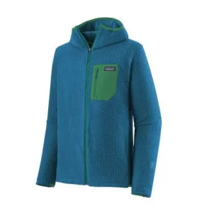 Uomo Patagonia R1 Air Felpa con cappuccio a zip intera (Lagom Blue) in pile