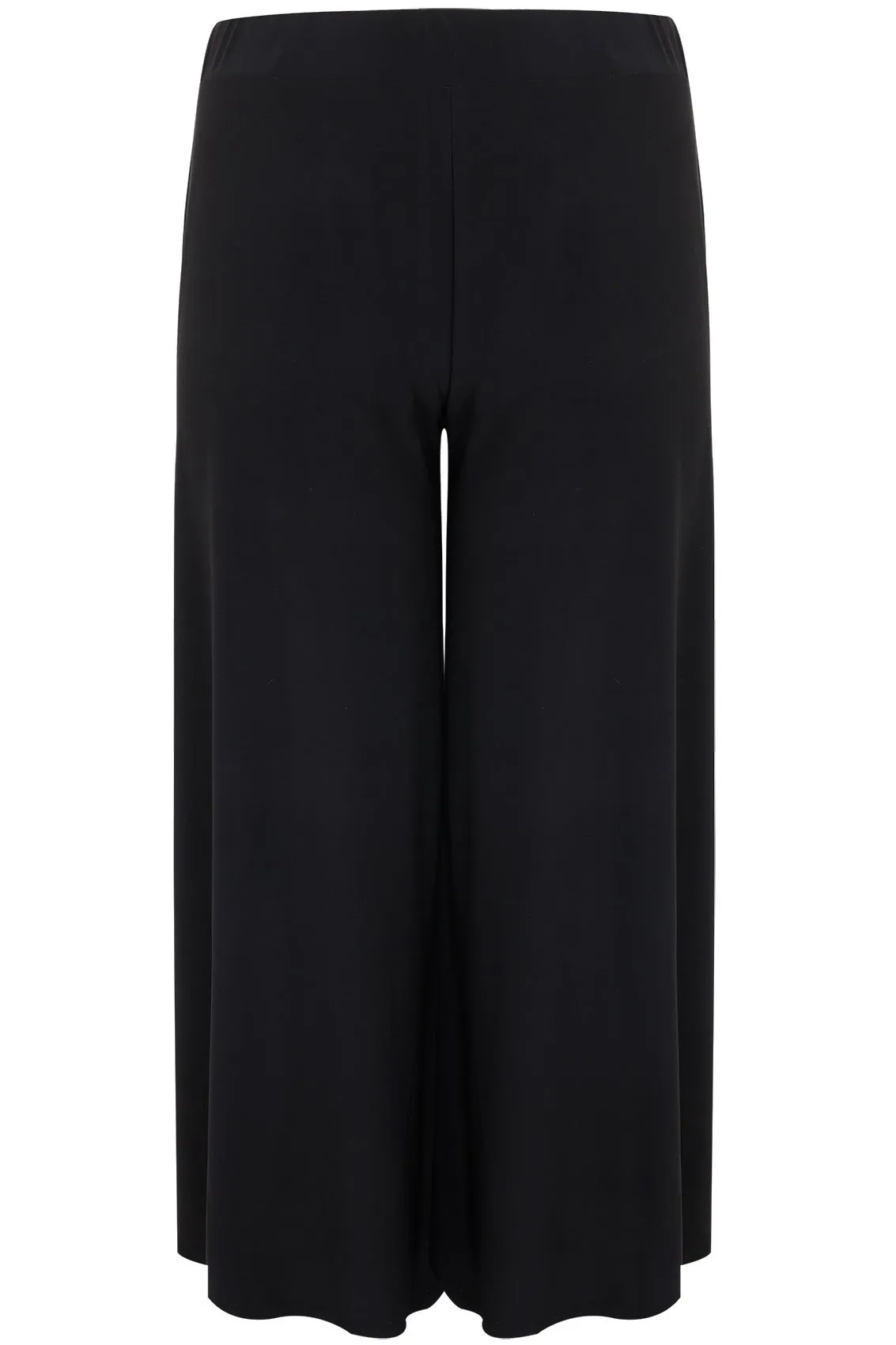 YOURS Curve Black Super Wide Leg Stretch Palazzo Trousers