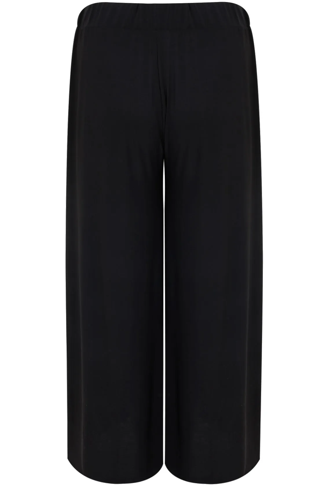 YOURS Curve Black Super Wide Leg Stretch Palazzo Trousers