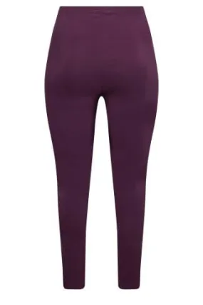 YOURS Curve Purple Stretch Bengaline Slim Leg Trousers