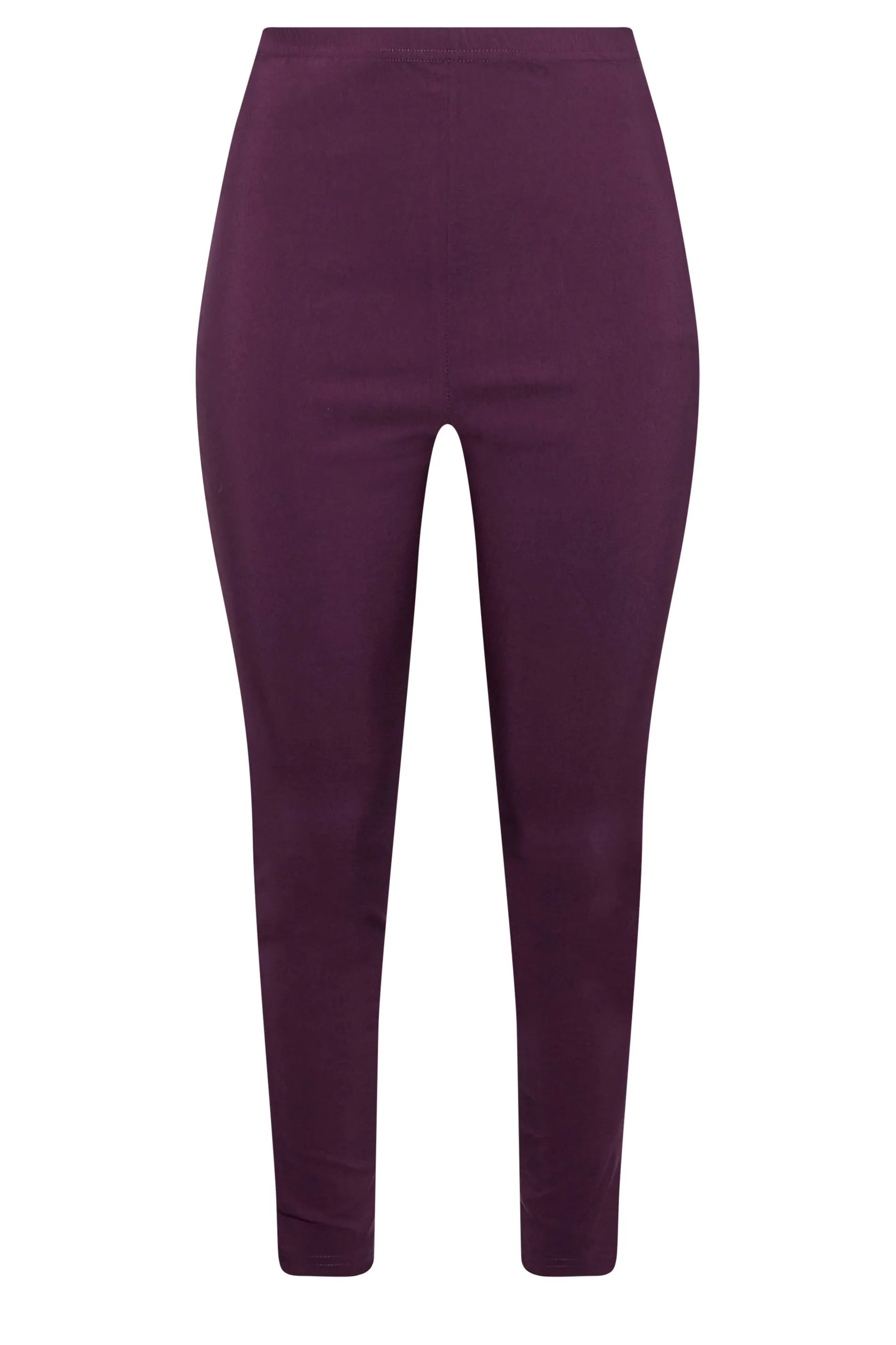 YOURS Curve Purple Stretch Bengaline Slim Leg Trousers