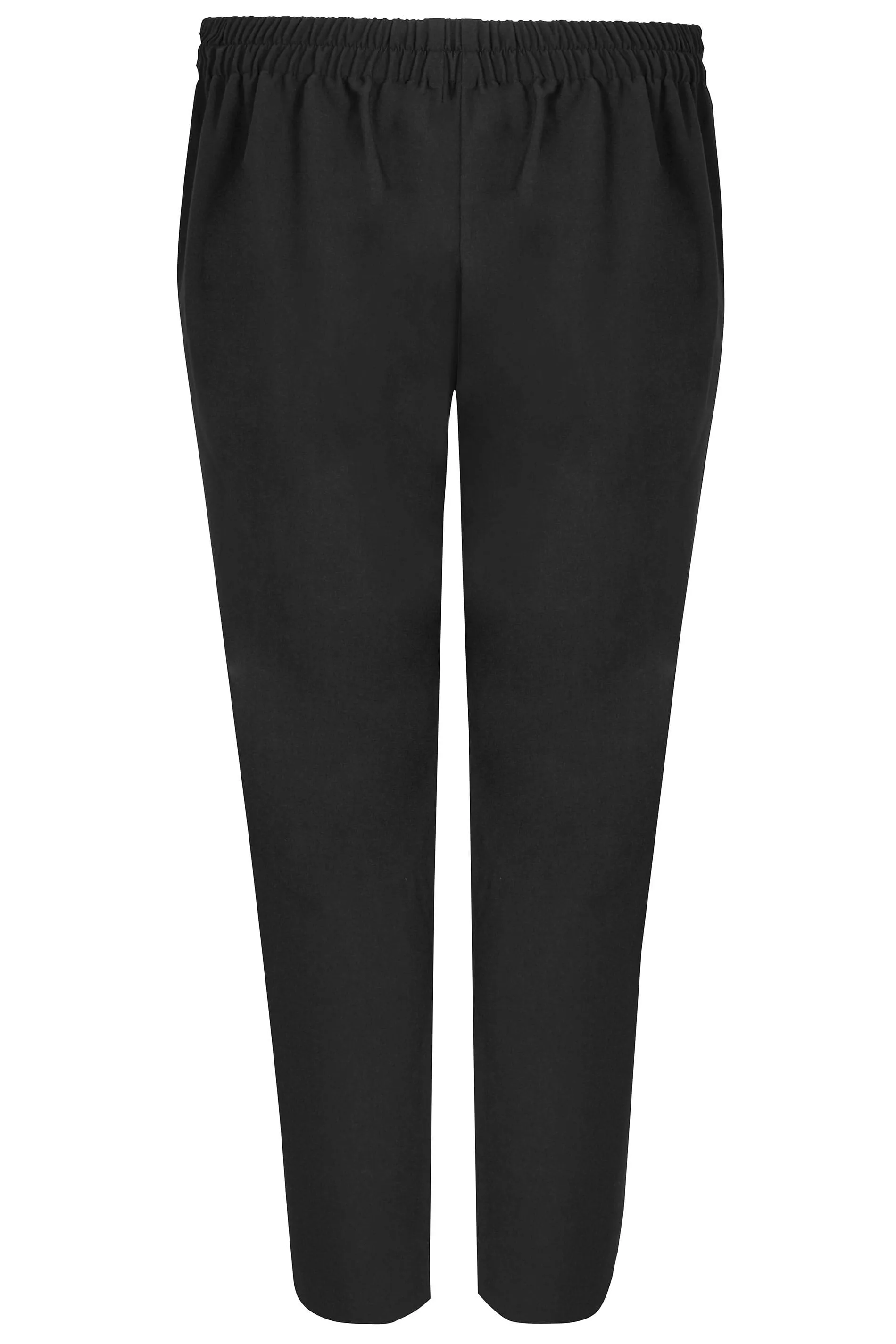 YOURS Curve The Perfect Fit Black Elasticated Tapered Stretch Trousers